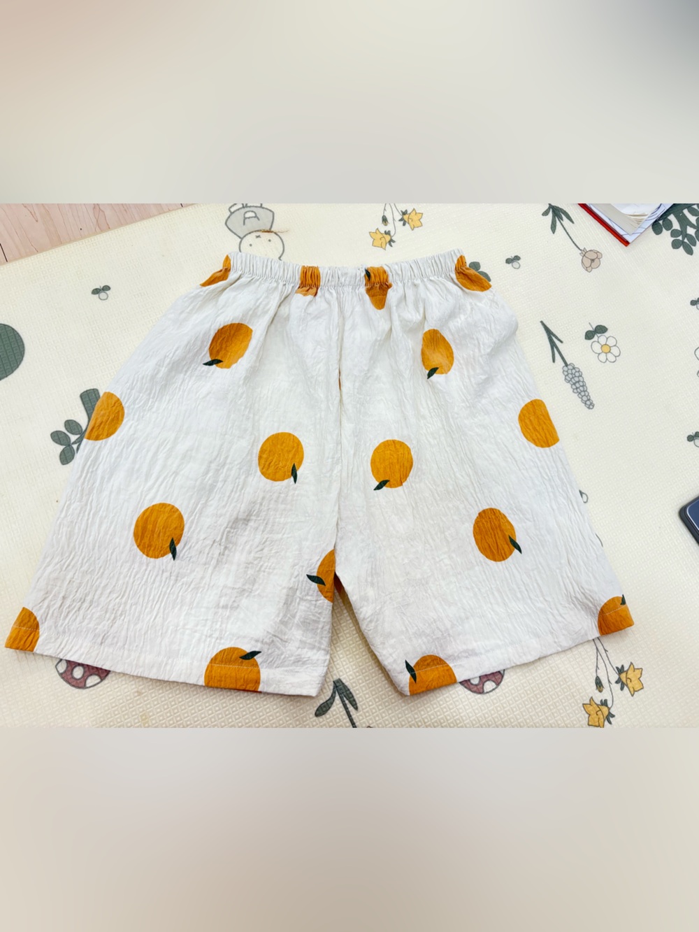 Summer Japenese Shorts with Orange Fruit Print